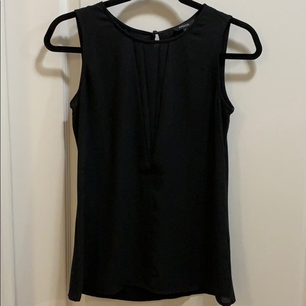 BOGO RW&Co black sleeveless with triangle neck